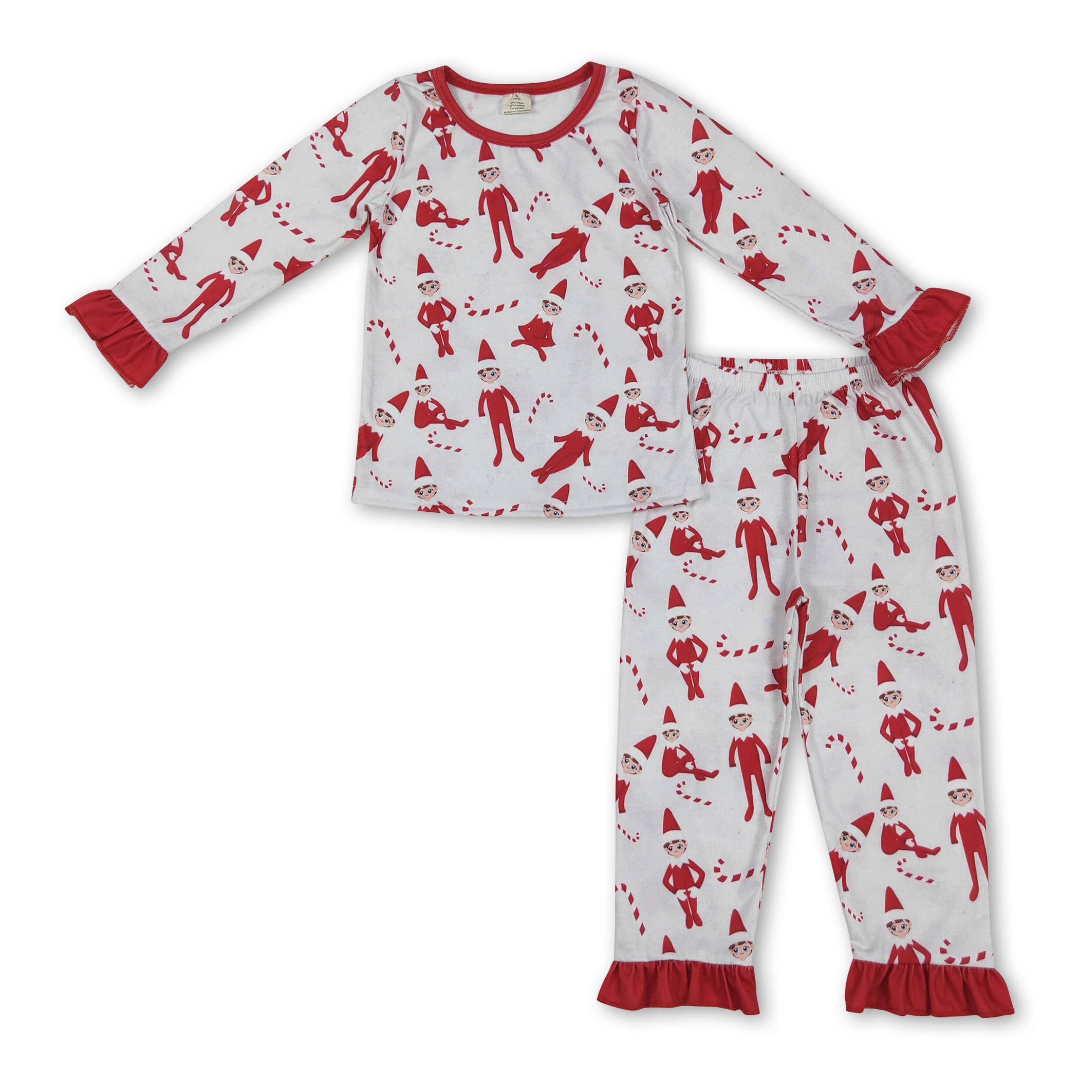 Yawoo Garments - Vente Haut et bas de pyjama – enfant - Chapeau de Noël rouge en canne à sucre pour enfants et garçons, pyjamas en bambou1