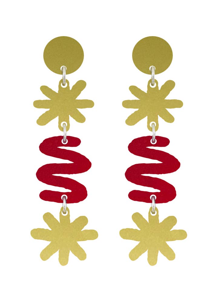 Atlas Red Earrings for wholesale by Orella Design