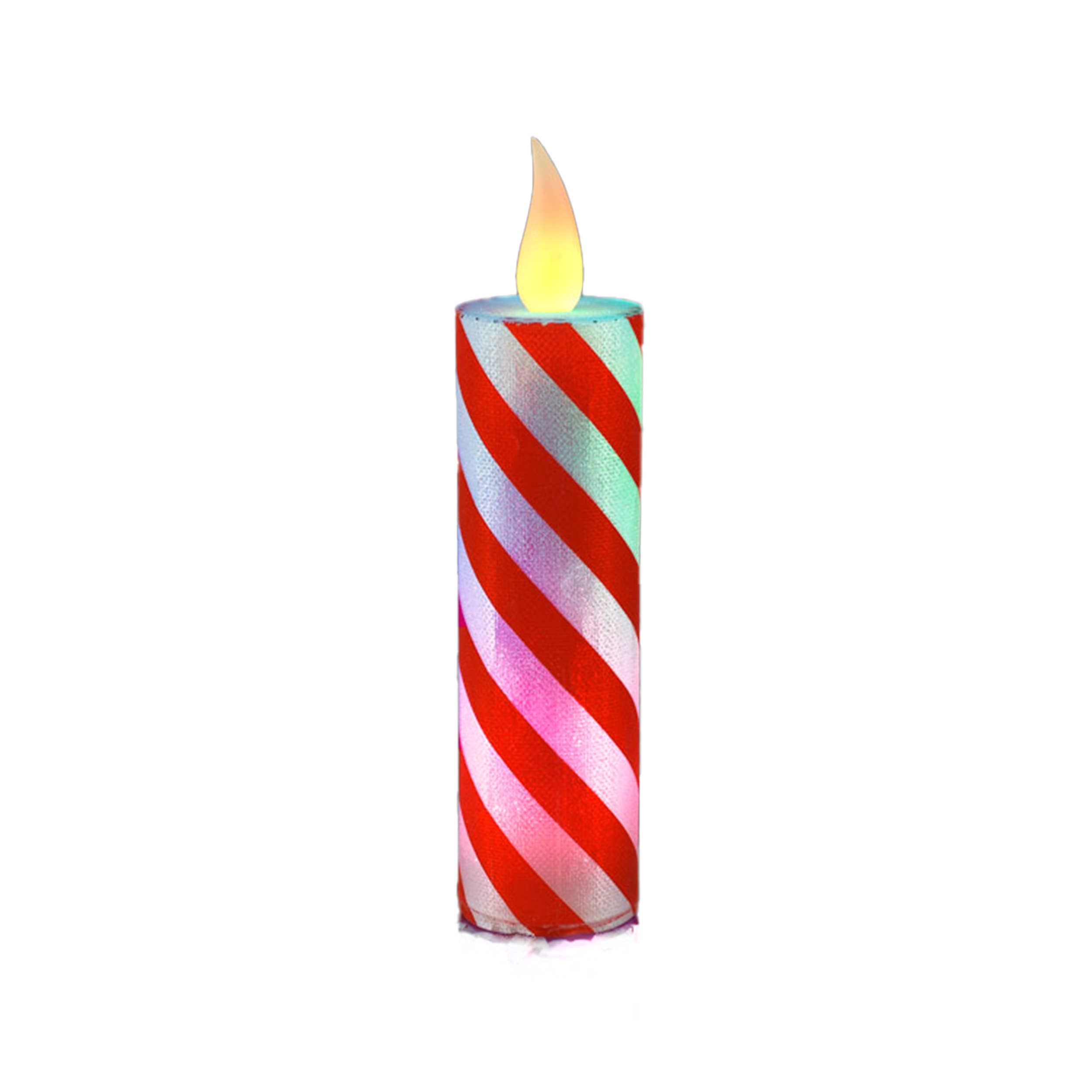 Blinkee.com, LLC - Wholesale Flameless Candle - Flameless Flickering Candy Cane Light-Up Christmas Candle