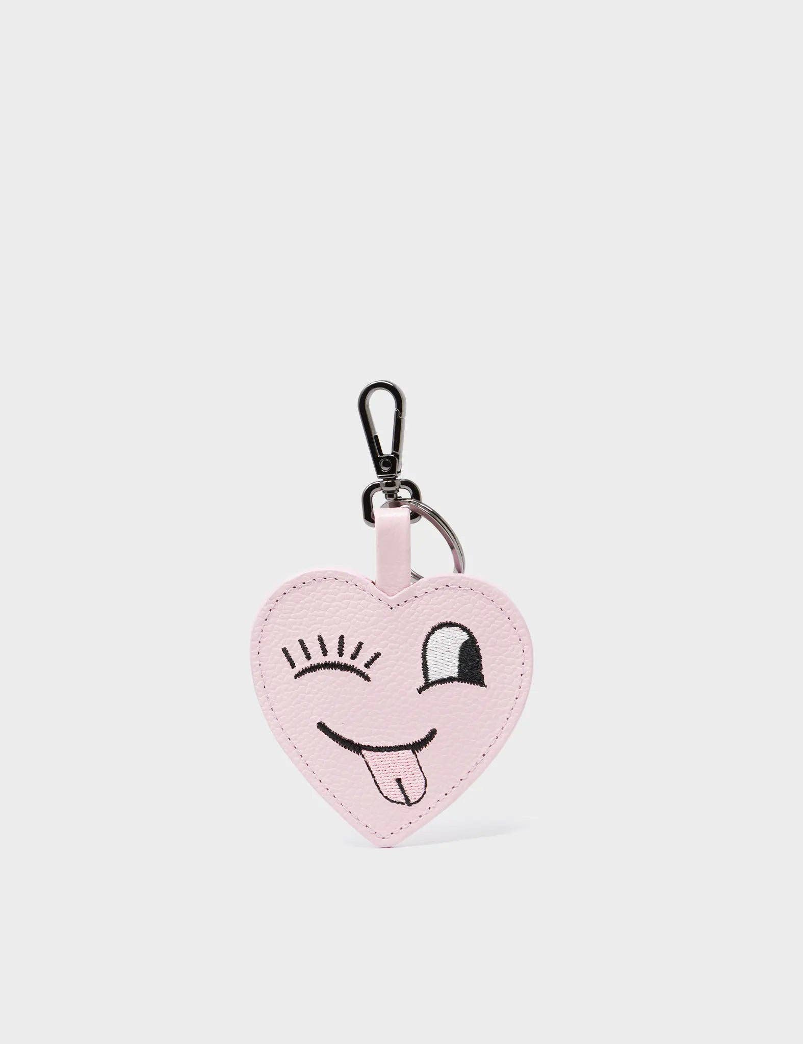 Min & Mon - Wholesale Keychain - Women's - Hearty Smile Charm - Parfait Pink Leather Keychain0