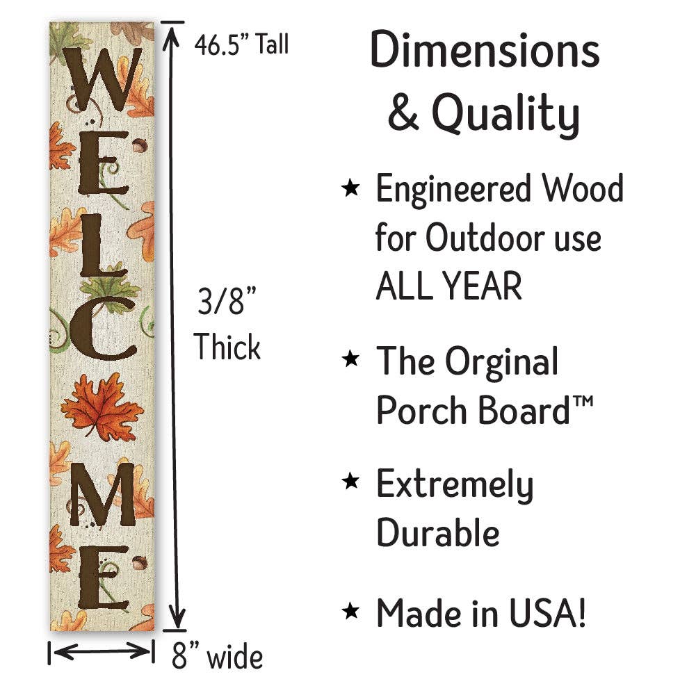 ST Creations - Wholesale Sign - Welcome Leaves & Acorns - Porch Board™2