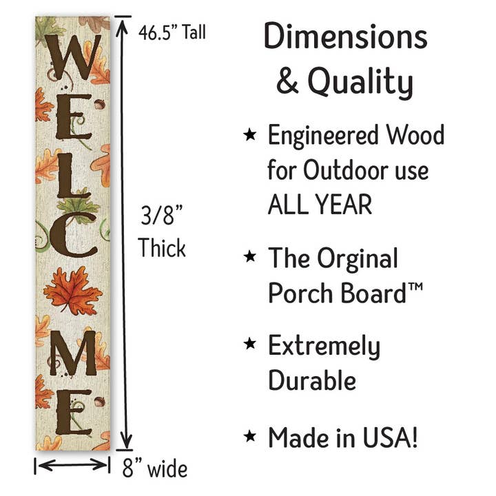 ST Creations - Wholesale Sign - Welcome Leaves & Acorns - Porch Board™2