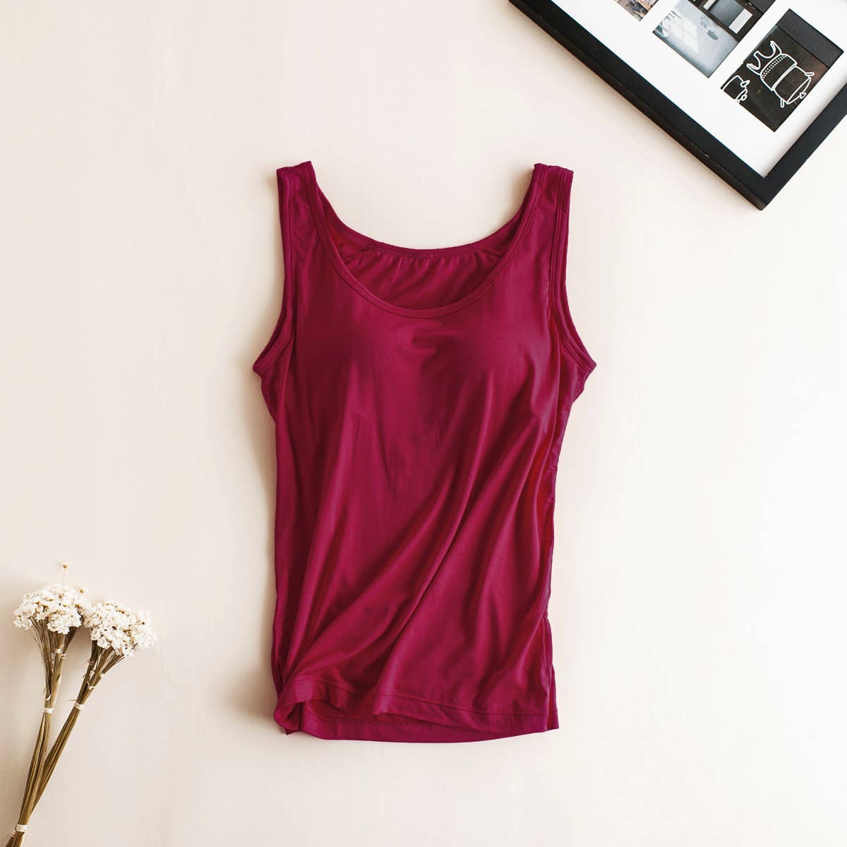 HIDDENBRAND - Wholesale Tank Top - Women's - Essential Basic Soft Modal tank top w built in bra28