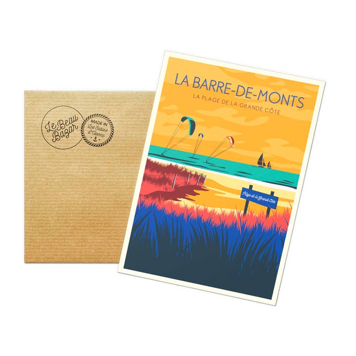 Postkort LA BARRE-DE-MONTS Stranden ved Grande Côte for engroshandel hos Le Beau Bazar