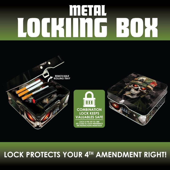 Novelty Closeout - Wholesale Humidor/Cigar Accessory - Smokezilla Metal Locking Storage Box Assortment- 6/Pack