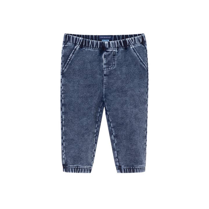 Marina Militare Set Shirtzie® con bretelle per neonato e pantaloni in spugna di jeans sintetico in 2 pezzi | Navy in vendita all'ingrosso su Faire