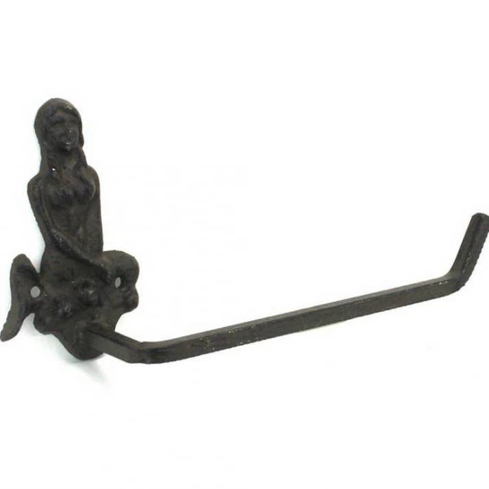 Hampton Ironworks - Wholesale Toilet Paper Holder - Cast Iron Mermaid Toilet Paper Holder 10""1
