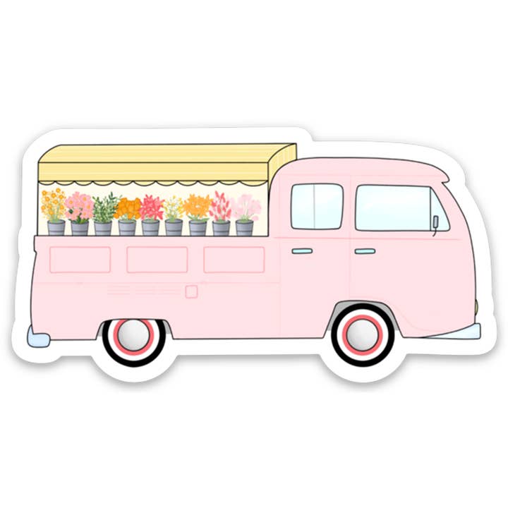 Pegatina rosa con estampado de flores para venta al por mayor de The Doodle Shop