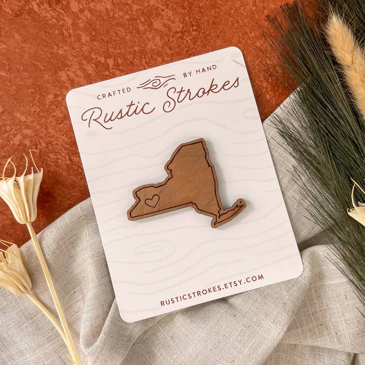 New York State Magnet | Wooden NY Fridge Magnet for wholesale by RusticStrokes