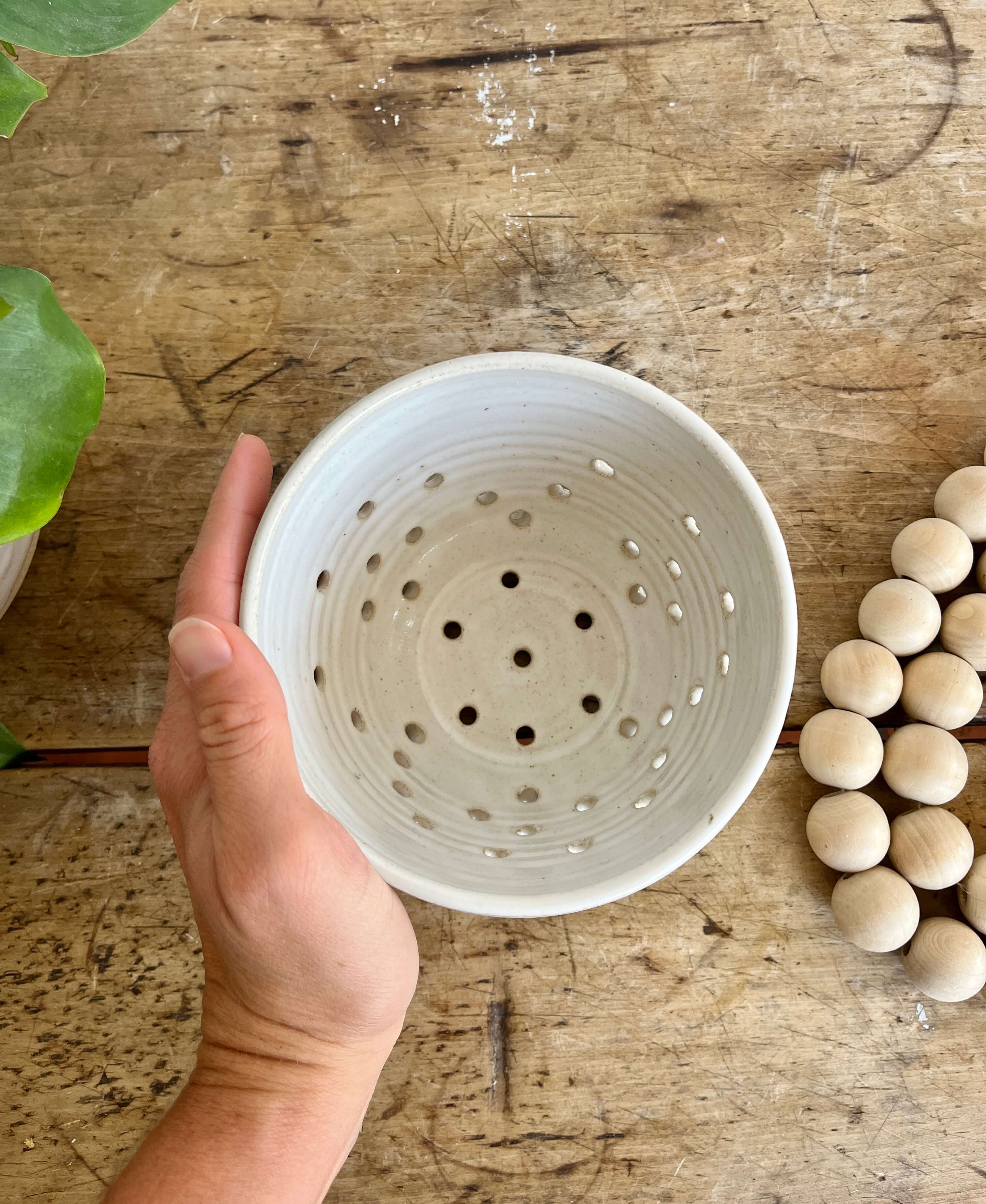 Coastal Clay Co. - Wholesale Colander - Classic Summer Berry Bowl With Saucer - Ceramic Colander12