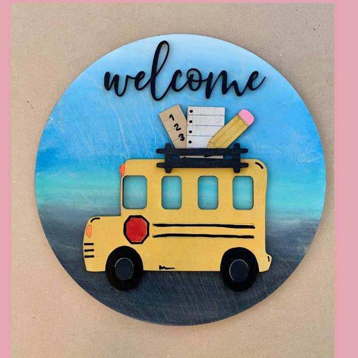 Welcome Bus Sign DIY Craft Kit for wholesale by Denton Cove