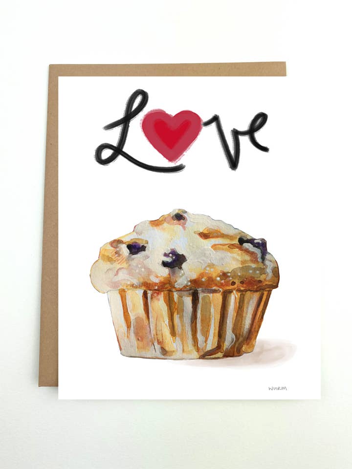 Love Muffin Grußkarte für den Großhandel von Wurm Wares