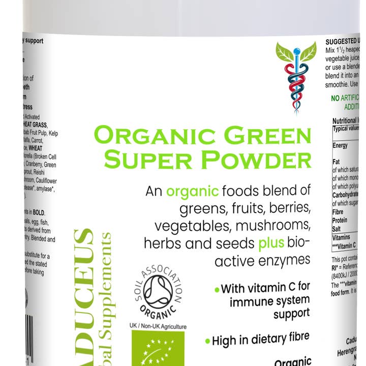 CADUCEUS kruidenapotheek - Wholesale Protein/Superfood Powder - Organic Green Super Powder 300g powder3