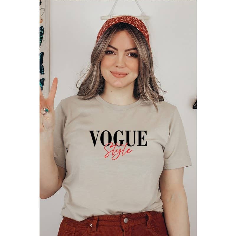 Clothing of America - Wholesale Screen Printed T-Shirt - Women's - VOGUE STYLE graphic tee1