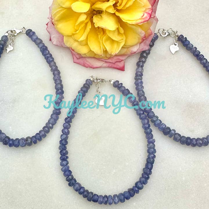 KayleeNYC - Vente Bracelet de perles - Bracelets en tanzanite naturelle avec argent sterling 9257