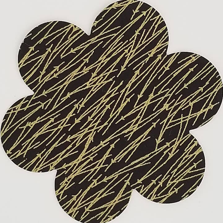 009 Black and Gold Brushstroke Chiyogami for wholesale by Sweet Space Studio