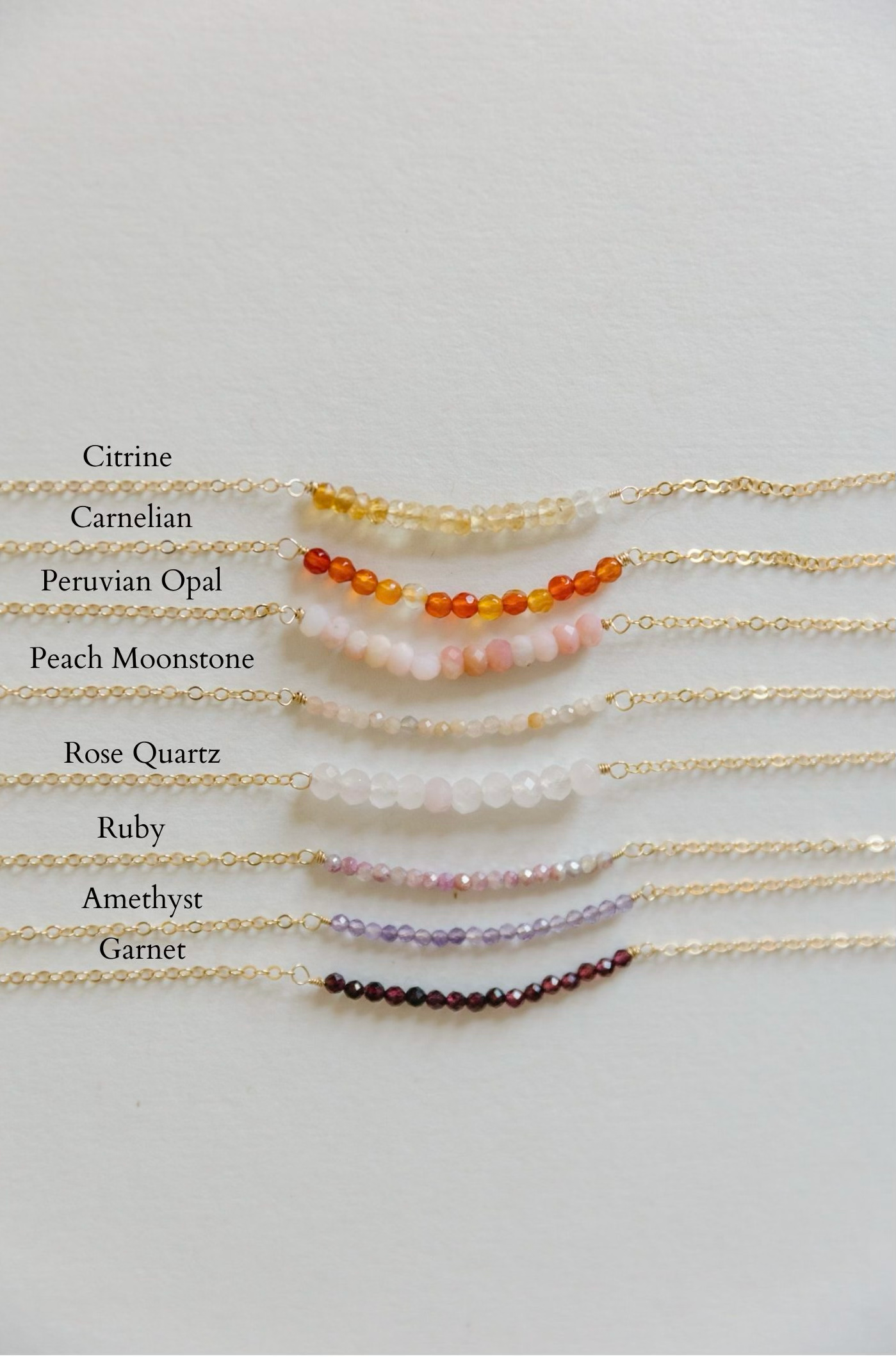 Seaflowerjewelry - Wholesale Pendant/Charm Necklace - Gemstone Bar Pendant Necklace Gold Fill Sterling Silver5