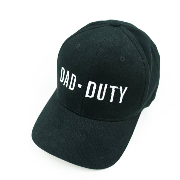 DAD DUTY - Comfy Fit - Noir et blanc - Casquette de baseball pour la vente par Little Mama Shirt Shop