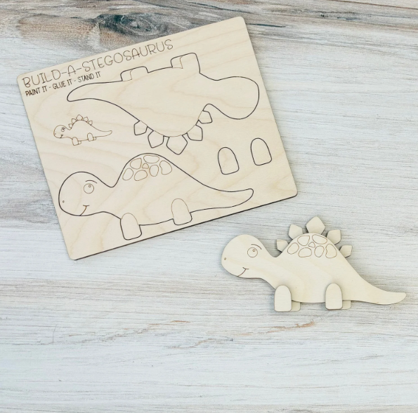 Reclaimed Woodworks Home Decor – wholesale DIY craft kit – DIY Build a Stegosaurus Magnet Kit DINOSAUR CRAFT KIT3