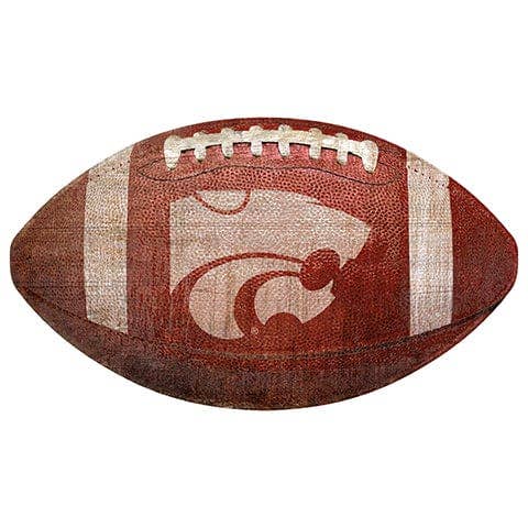 Kansas State 12" Football Shaped Sign for wholesale by Fan Creations