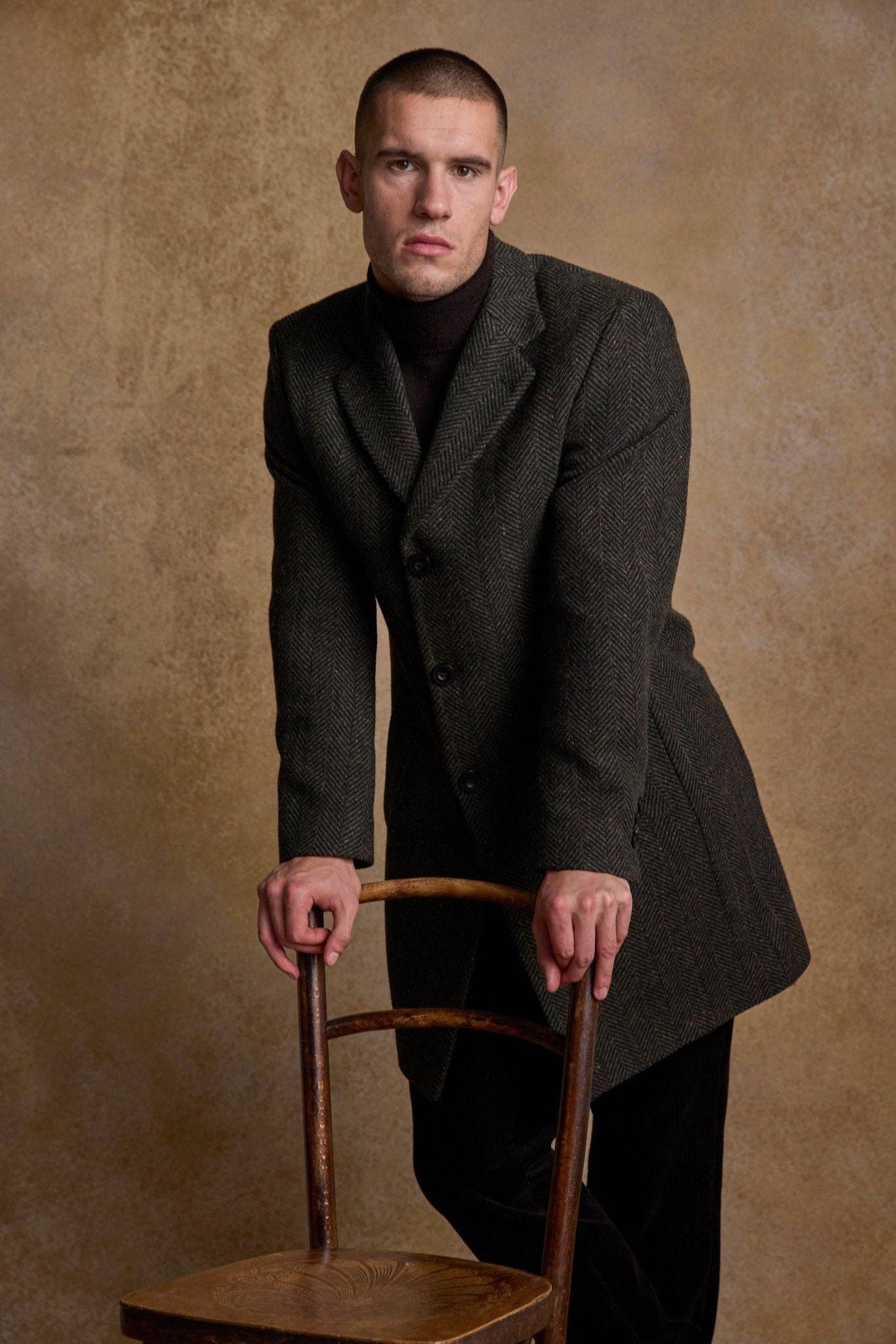Jack Murphy Clothing - Wholesale Coat - Men's - Owen Tweed Coat - Donegal Pine Herringbone