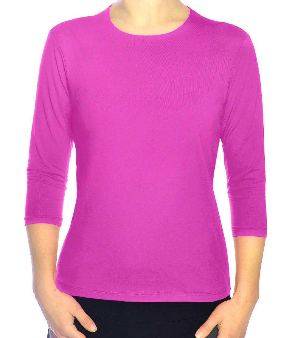 Kosher Casual - Wholesale Rashguard - Women’s - High-Neck Modest 3/4 Sleeve Swim Shirt with UV50 Protection14