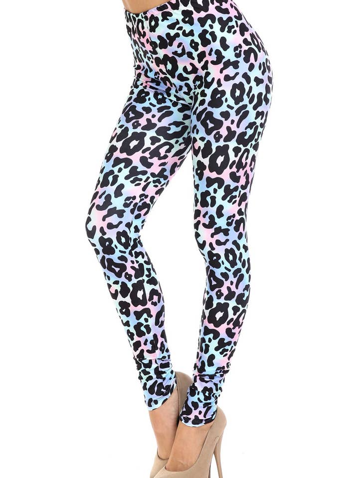 Creamy Soft Chromatic Leopard Leggings for wholesale by USA Fashion
