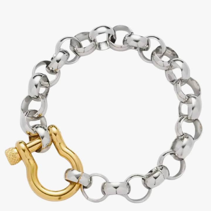 Stallion Rolo and horse bite Bracelet Waterproof 2 tone 18K for wholesale by HoopLa