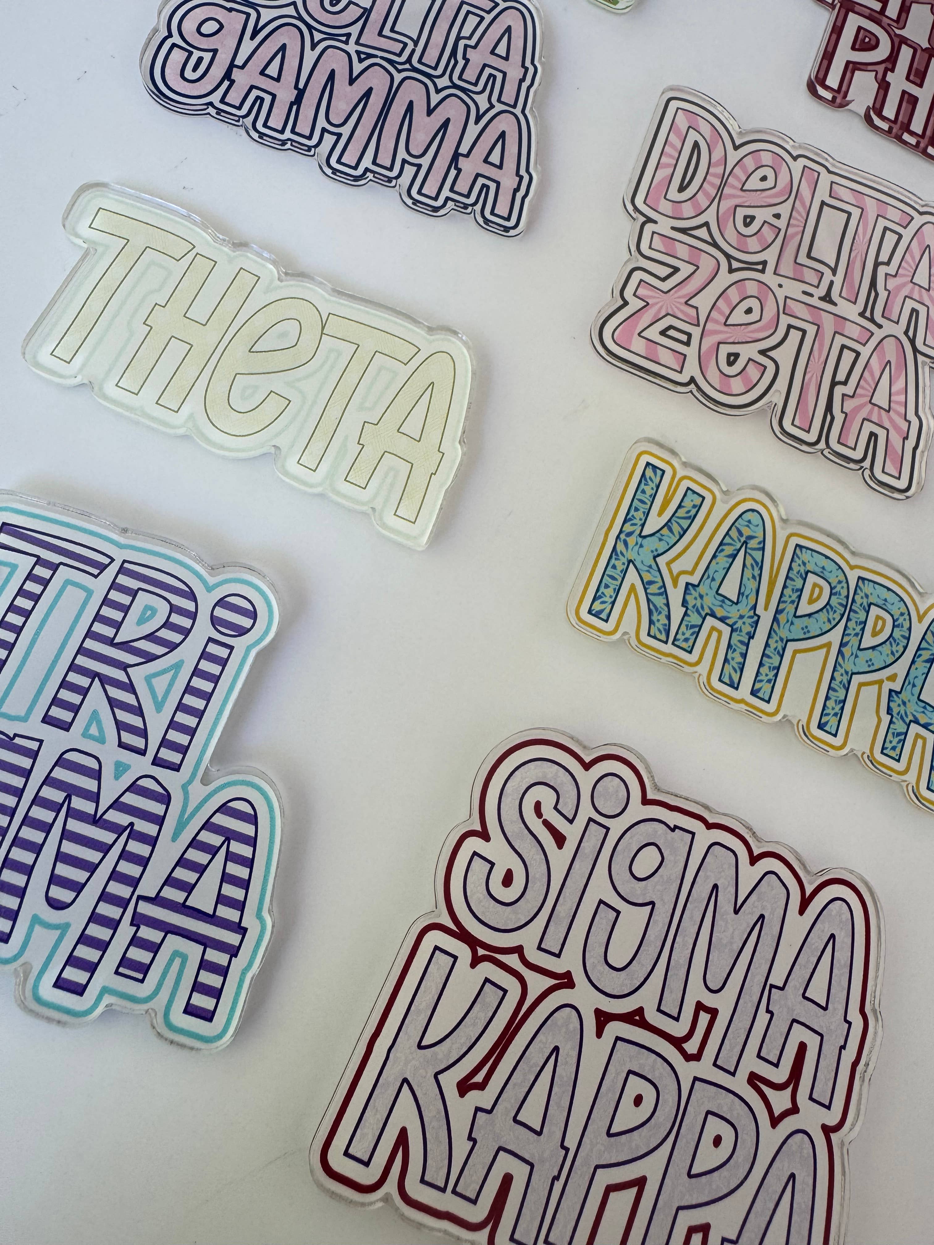 Buttongirl99 - Wholesale Magnet - Sorority Colorful Acrylic Magnet5
