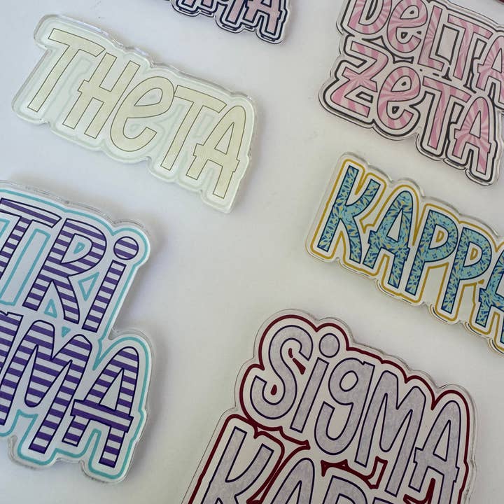 Buttongirl99 - Wholesale Magnet - Sorority Colorful Acrylic Magnet5
