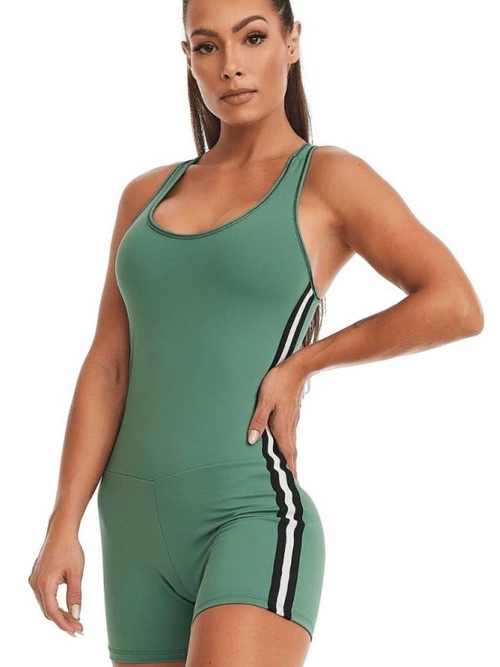 Macacão curto elástico por atacado de Nova Cabana Activewear