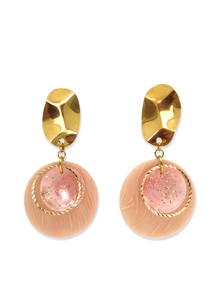 Earrings Light Pink Marble Glow for wholesale by BLOSS Jewelry