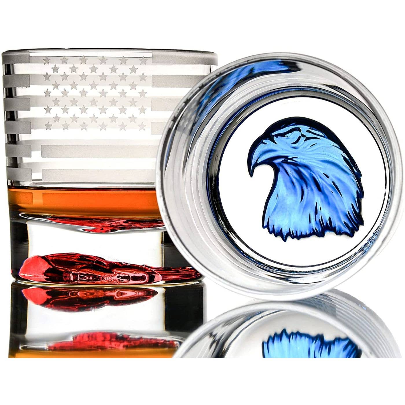 Greenline Goods - Wholesale Growler - Eagle Whiskey Glasses With Etched Flag10
