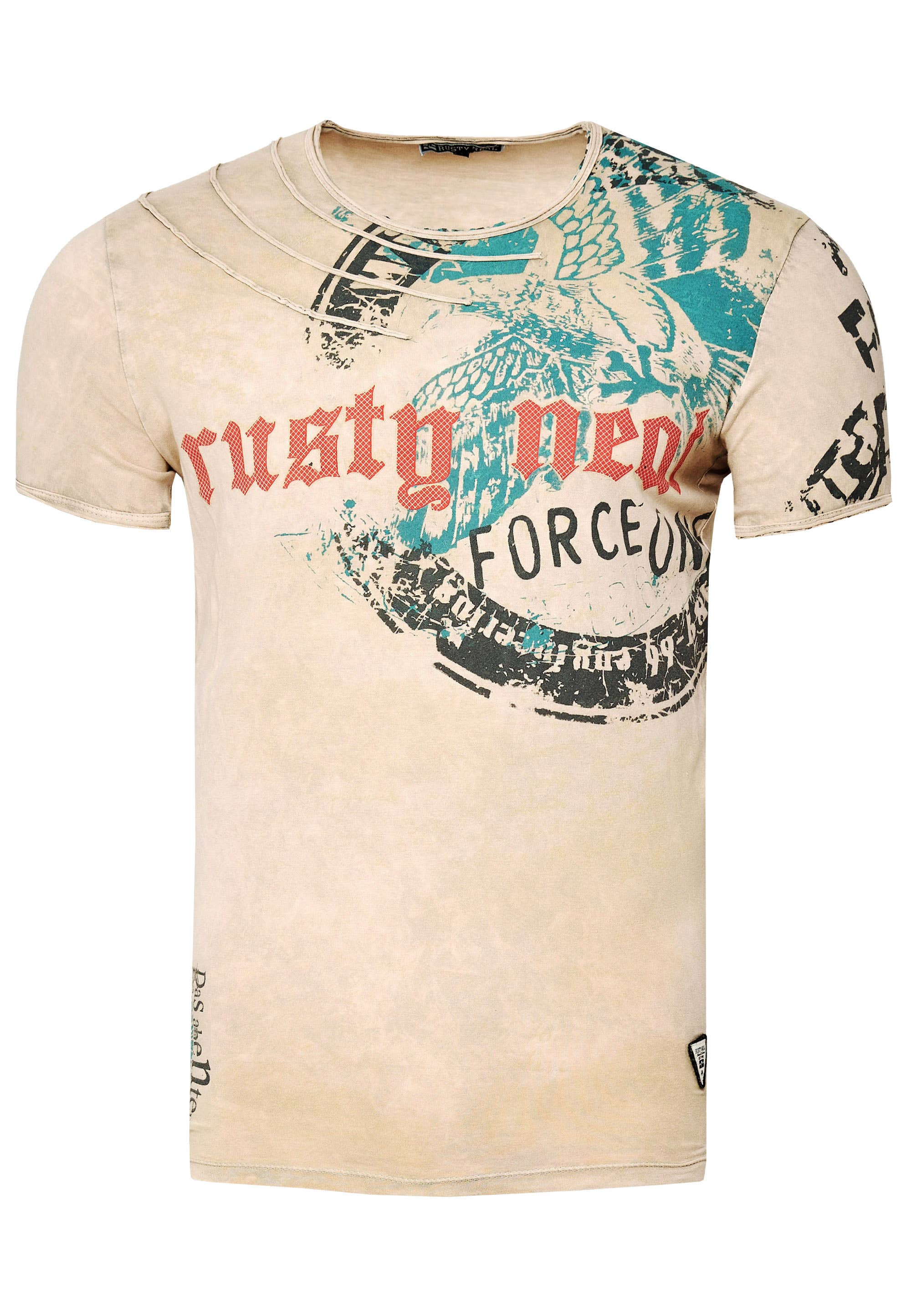 Rusty Neal - Wholesale Screen Printed T-Shirt - Men's - Faded T-Shirt with Front Print 2285