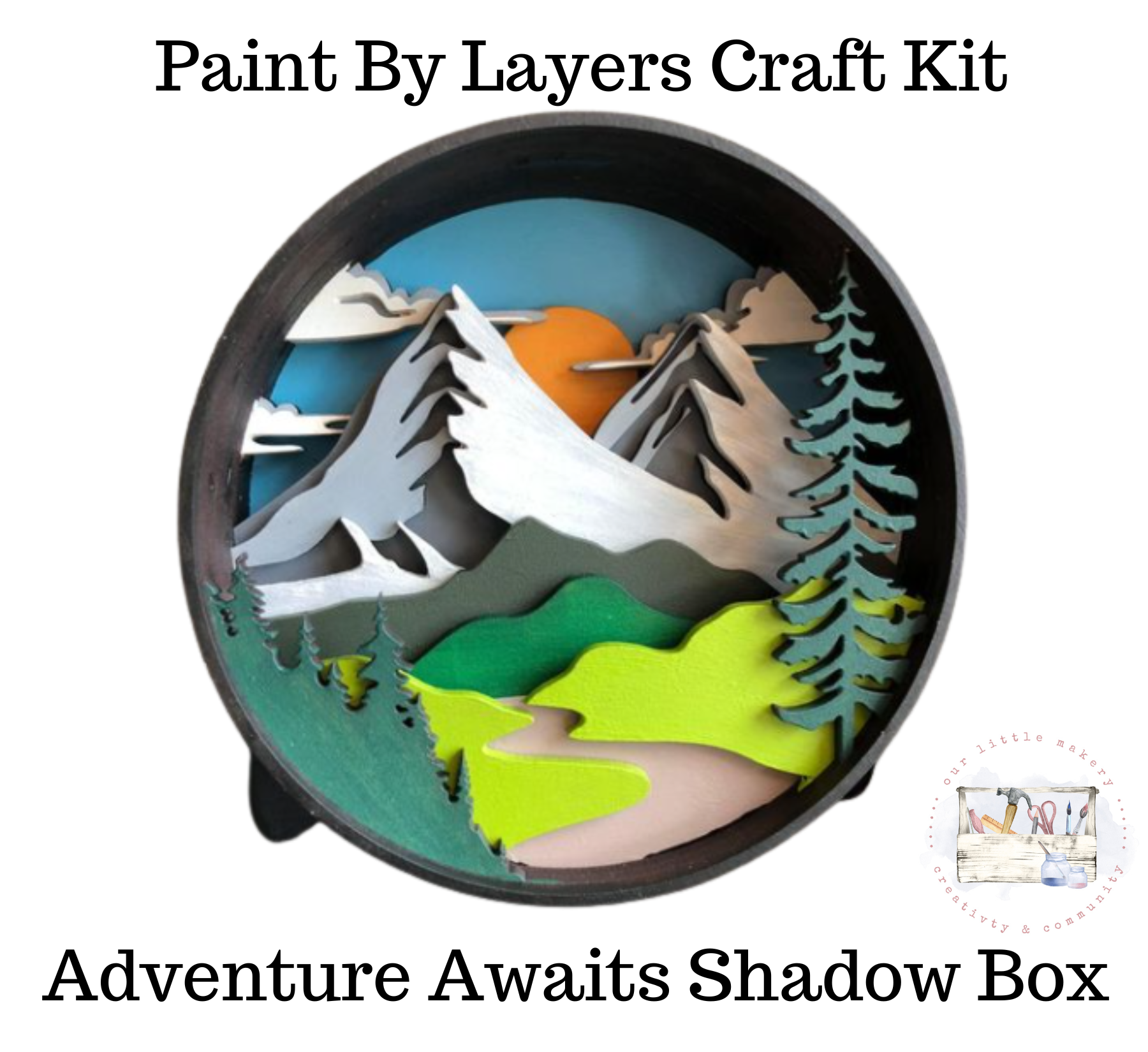 Our Little Makery – wholesale DIY craft kit – Adventure Awaits Shadow Box Kit1