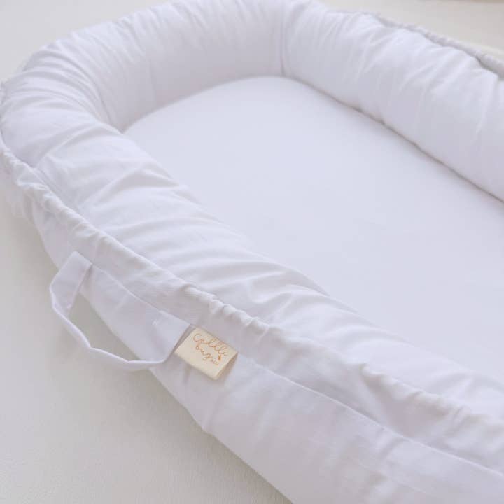Mini & Me Baby Lounger White for wholesale by Cuddle Bug & Co
