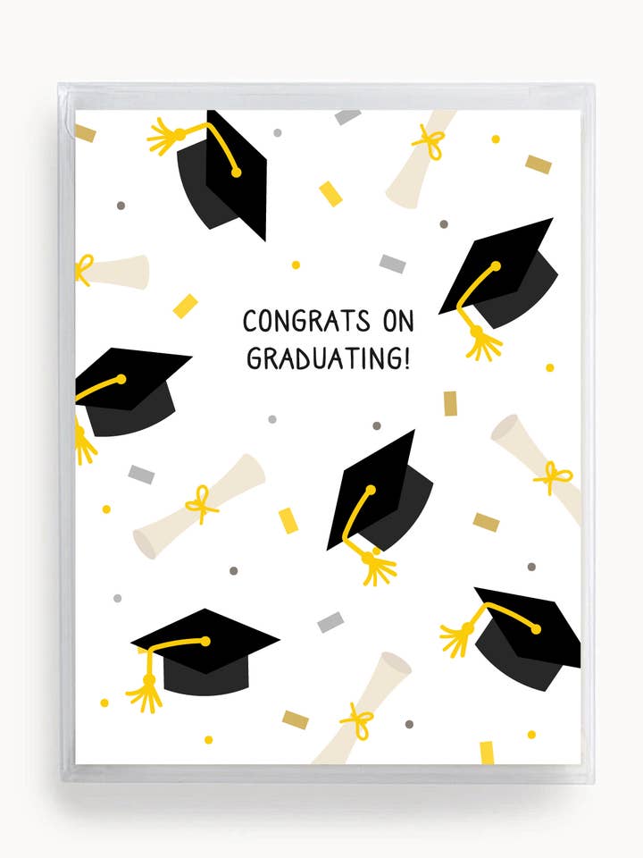 ¡Felicidades por la graduación! Tarjeta | Juego de 6 unidades en caja para venta al por mayor de Tickle Me Lavender