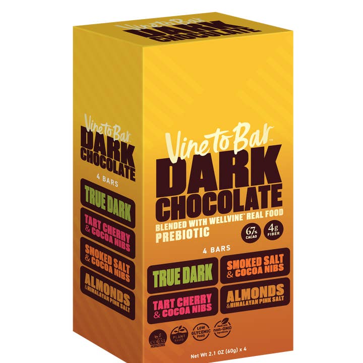 Coffret de 4 barres de 60g - Une de chaque saveur pour la vente par Vine to Bar Chocolate