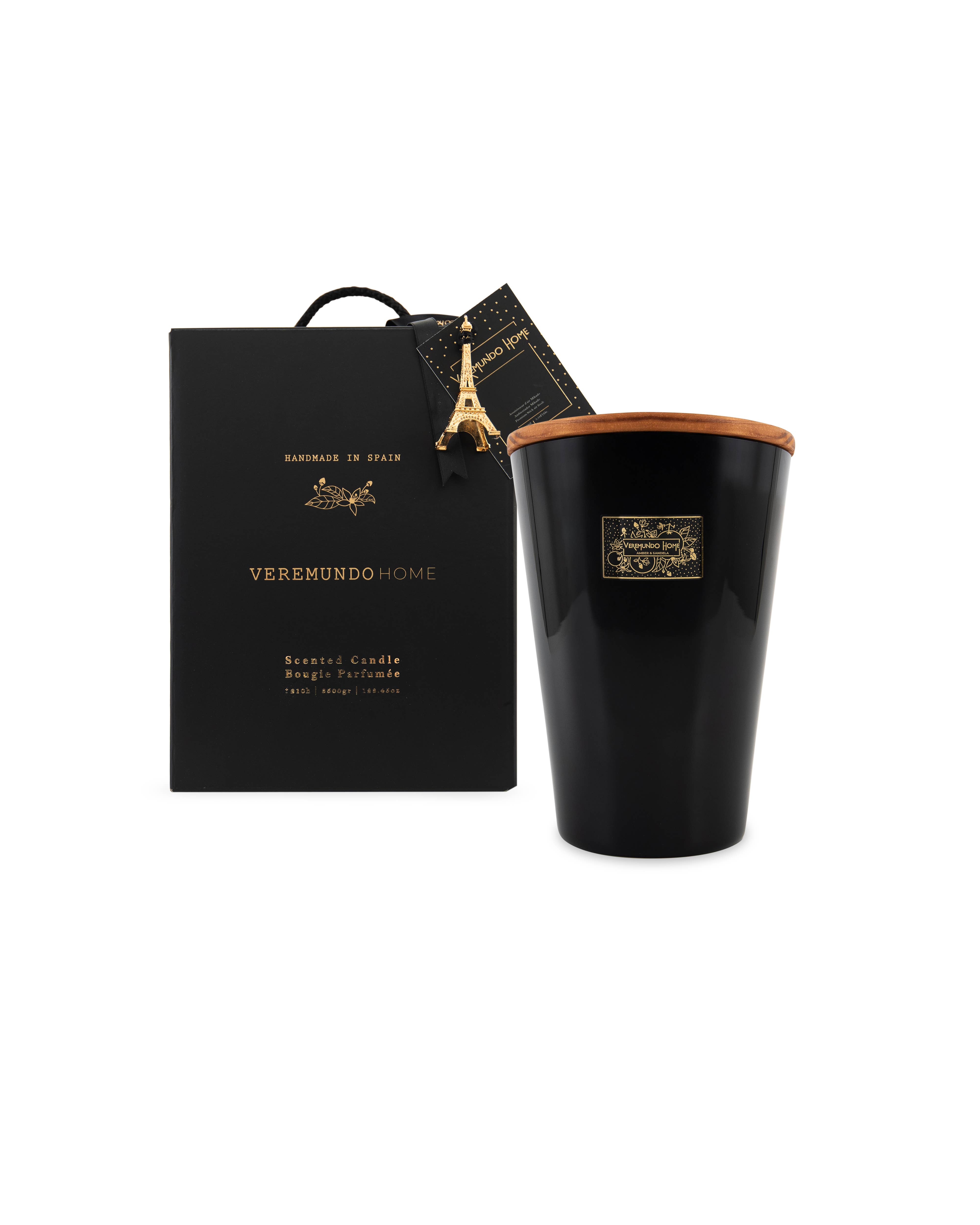 Veremundo Home - Wholesale Jar/Filled Candle - Paris Scented Candle CONICAL - BLACK DESIGN3