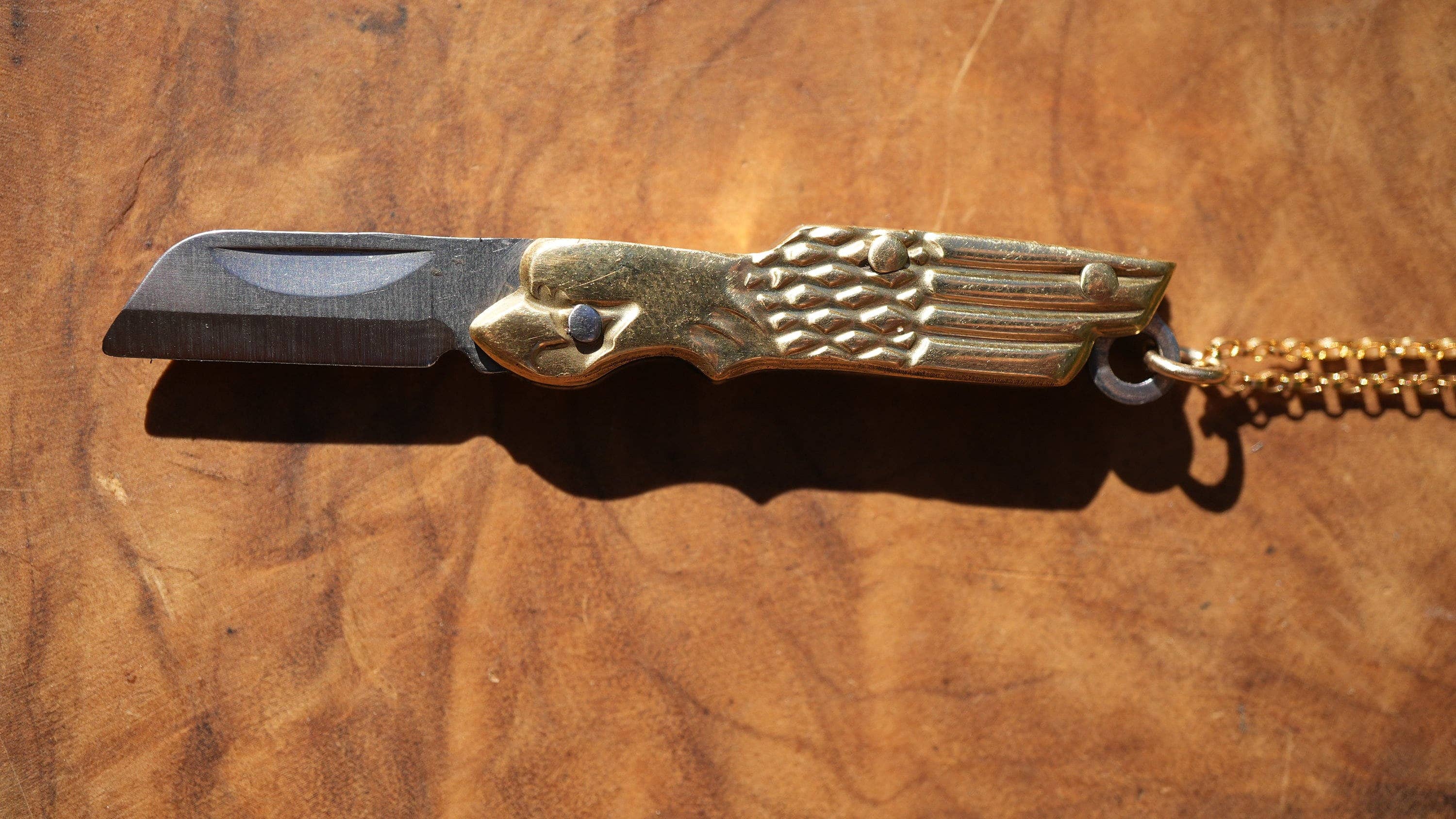 Daddy Daughter Jewelry - Venta al por mayor Collares con colgantes/abalorios - Collar pequeño con forma de navaja de latón en miniatura | Collar con navaja de bolsillo | Bl1