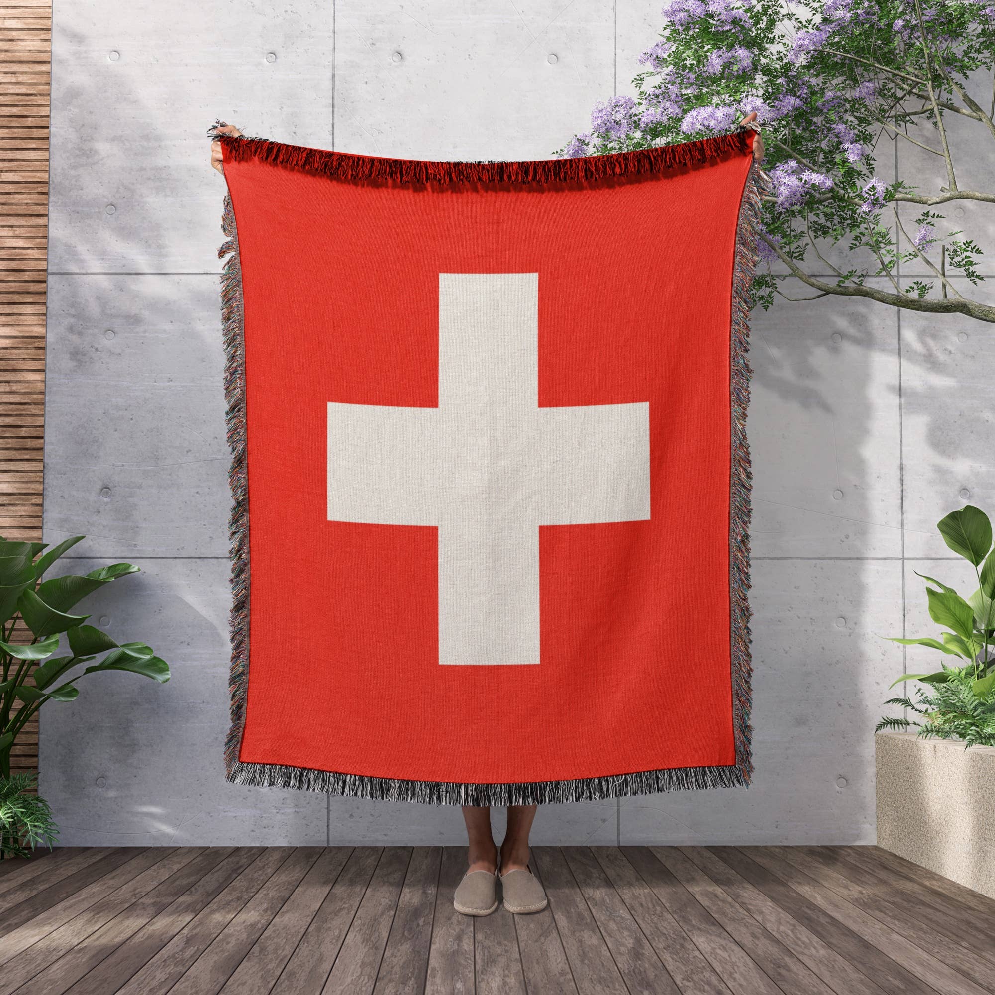 3dRose - Wholesale Throw Blanket - 3dRose, Flag of Switzerland - Swiss red and white cross - Europe - European country - world travel souvenir, Blanket2