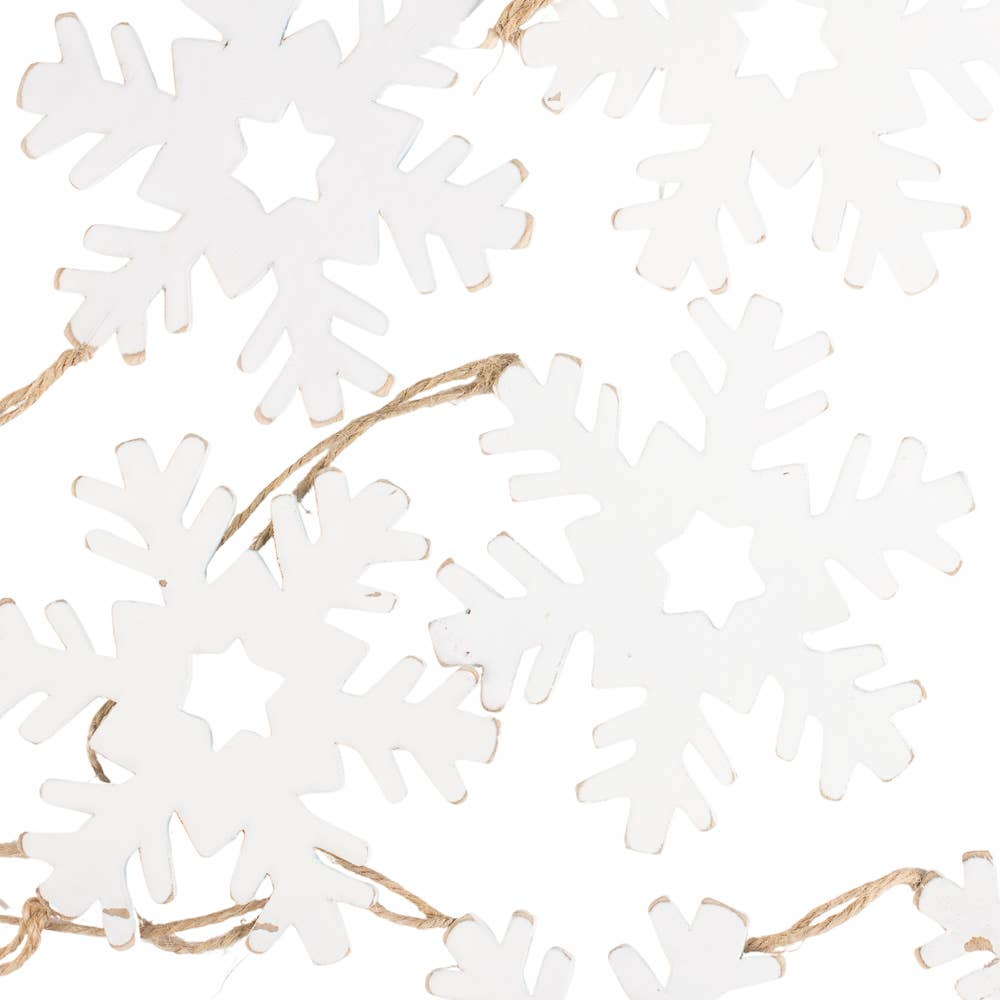 Factory Direct Craft – Conjunto de ornamentos por atacado – Enfeite de Natal Floco de Neve Rústico Branco de 4"4