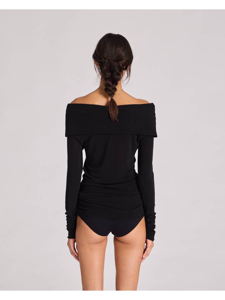 gai-lisva – Großhandel Strickpullover – Damen – Asha Woll-Top in Schwarz1