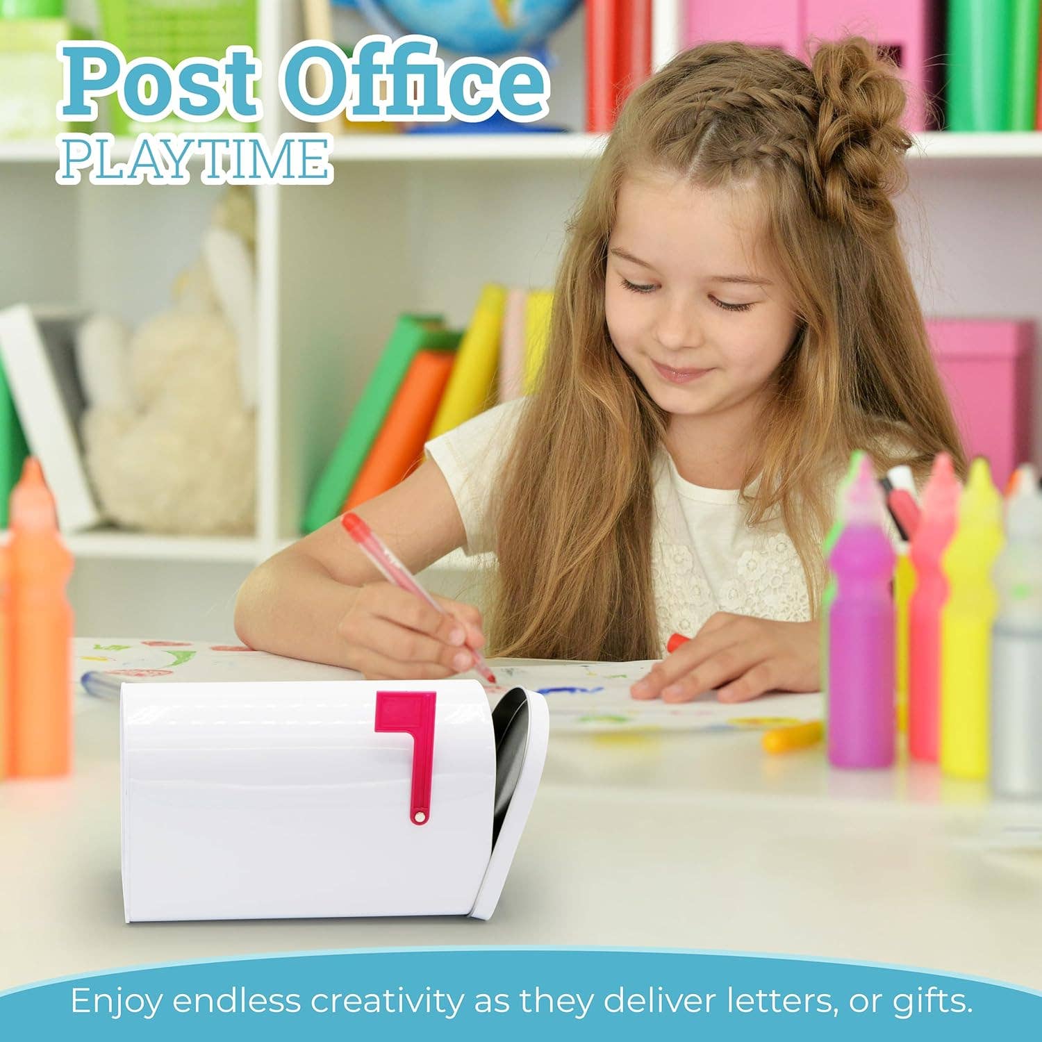 4E's Novelty - Wholesale Toy Set - Kids - 4E's Novelty 9" Tinplate Mailbox Toy for Kids – Durable Play Mailbox for Outdoor Adventures & Creative Fun2