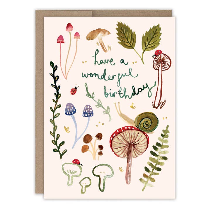 Biely & Shoaf - Wholesale Birthday Card - Mushrooms Wonderful Birthdav Card