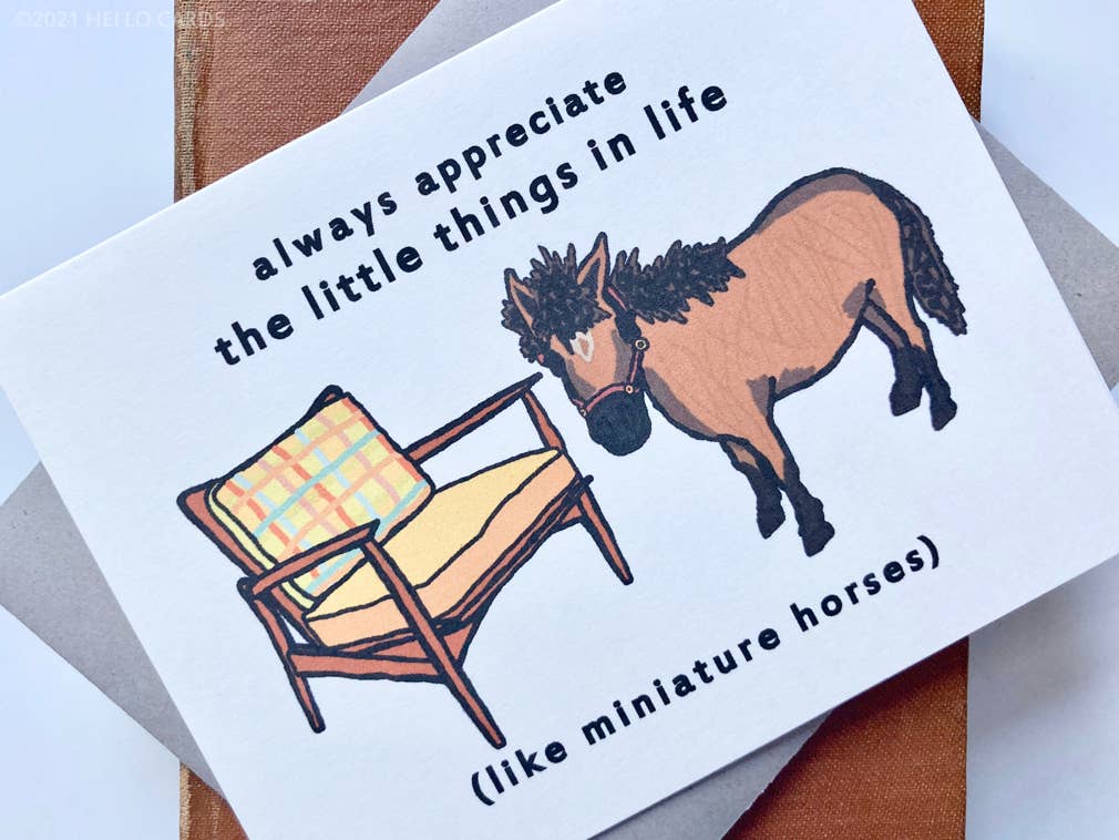 HEI LO CARDS - Wholesale Friendship Card - "The Little Things" Mini Horse Friendship Greeting Card2