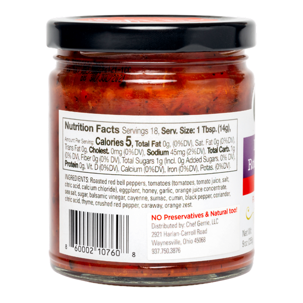 Chef Gerrie LLC - Wholesale Sauce - Mediterranean Roasted Red Pepper, 9 oz. Jar1
