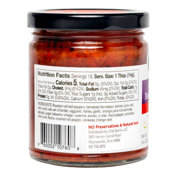 Chef Gerrie LLC - Wholesale Sauce - Mediterranean Roasted Red Pepper, 9 oz. Jar1