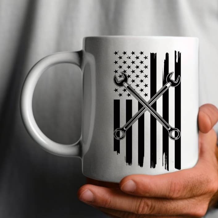 Sister Ray - Wholesale Coffee Mug - Mechanic Flag Father's Day 11 oz Coffee Mug0