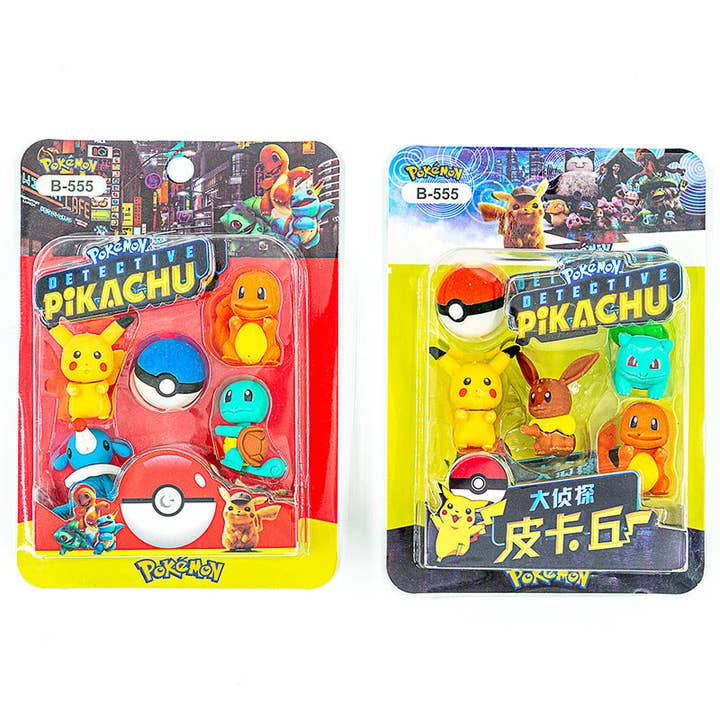 Great Playthings - Wholesale Eraser - Pokemon Series Mini Erasers Card